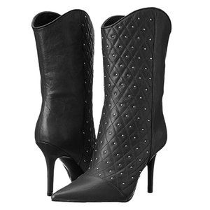 Nine West Black Studded Heeled Boots